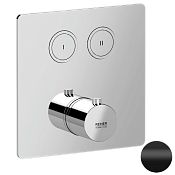 Remer X Style Термостат для ванны встраиваемый, 2 потребителя, внешняя часть, цвет: nero opaco X99QD2KBNO