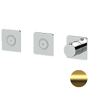 Remer X Style Термостат для ванны встраиваемый, 2 потребителя, внешняя часть, цвет: oro spazzolato X99QD2PKBBG