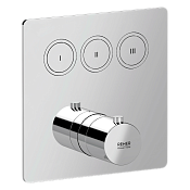 Remer X Style Термостат для ванны встраиваемый, 3 потребителя, внешняя часть, цвет: cromo X99QD3KB