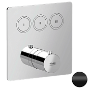 Remer X Style Термостат для ванны встраиваемый, 3 потребителя, внешняя часть, цвет: nero opaco X99QD3KBNO