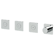 Remer X Style Термостат для ванны встраиваемый, 3 потребителя, внешняя часть, цвет: cromo X99QD3PKB