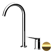 Remer Slash & Dot Смеситель для раковины, без д/к, высота излива 24 см, цвет: oro spazzolato SL57LBG