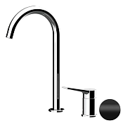 Remer Slash & Dot Смеситель для раковины, без д/к, высота излива 24 см, цвет: nero opaco SL57LNO