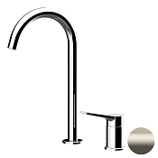 Remer Slash & Dot Смеситель для раковины, без д/к, высота излива 24 см, цвет: visual inox SL57LXV