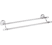 Remer Epoca Полотенцедержатель двойной 60 см, подвесной, латунь, цвет: cromo EP33CR