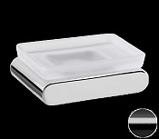 Remer Lounge Мыльница с чашей из матового стекла, подвесная, цвет: cromo nero spazzolato LN10CFP