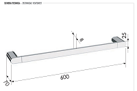 Remer Lounge Полотенцедержатель 60 см, подвесной, латунь, цвет: visual inox LN30XV