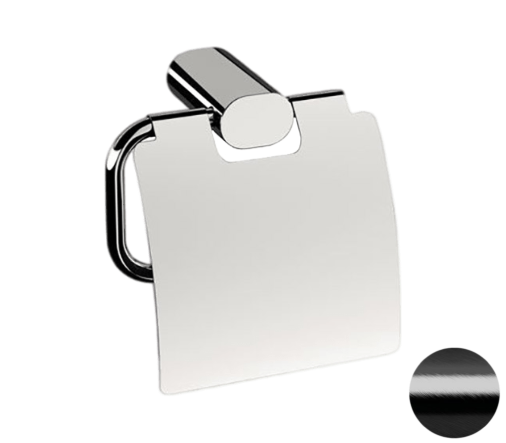 Remer Lounge Держатель туалетной бумаги с крышкой, подвесной, цвет: cromo nero spazzolato LN60CFP