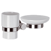 Remer Minimal Inox Стакан и мыльница, подвесной, керамический, цвет: inox/cromo Mi17INOXCR