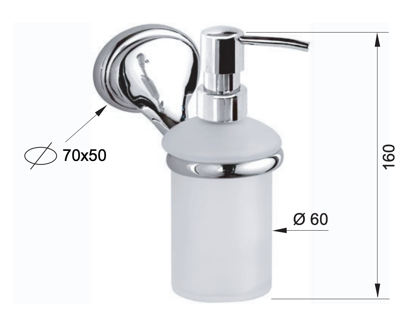 Remer 900 Дозатор, подвесной, стеклянная колба, цвет: cromo NV13CR