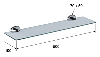 Remer 900 Полка стеклянная 50 см, цвет: cromo NV20CR