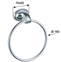 Remer 900 Полотенцедержатель подвесной кольцевой, латунь, цвет: cromo NV44CR