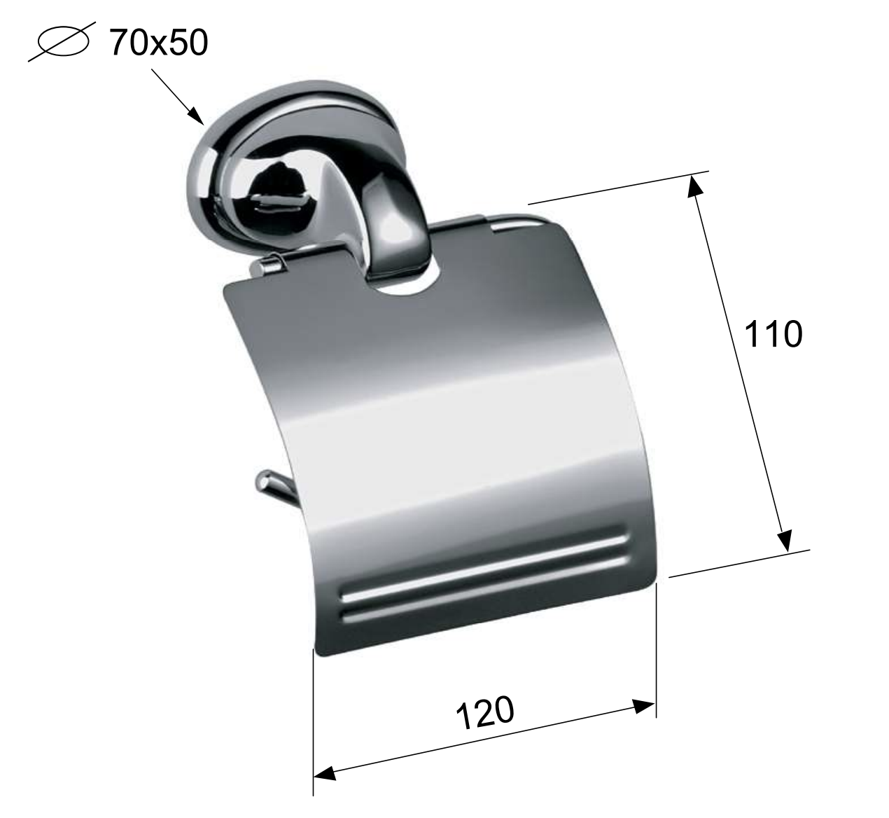 Remer 900 Держатель туалетной бумаги с крышкой, подвесной, цвет: cromo NV60CR