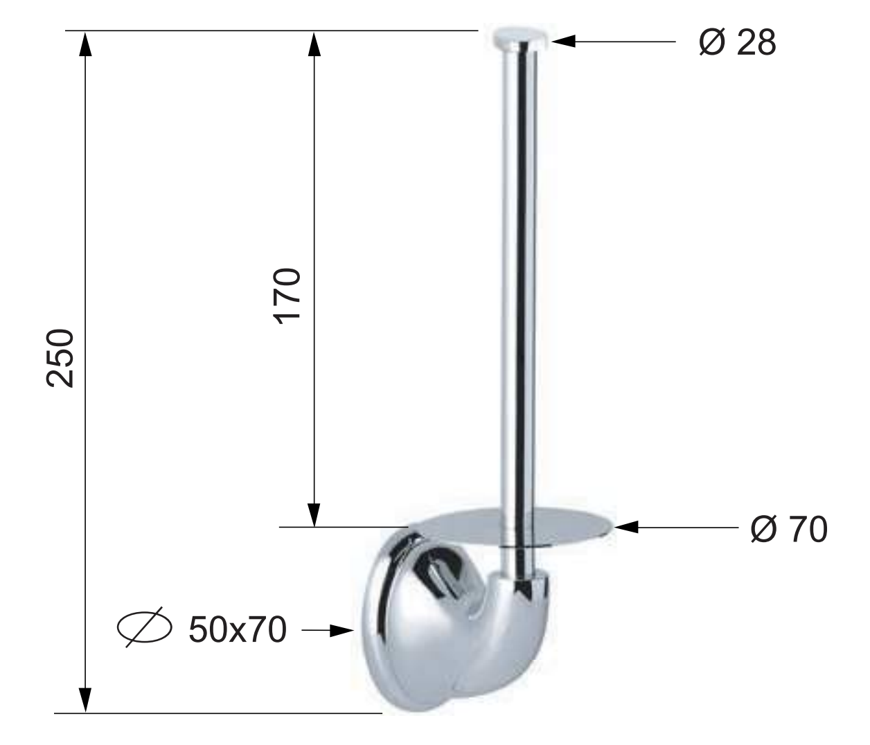 Remer 900 Держатель запасного рулона туалетной бумаги, подвесной, цвет: cromo NV62CR