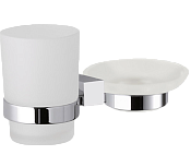 Remer SQ Стакан и мыльница, подвесной, из матового стекла, цвет: cromo SQ17CR