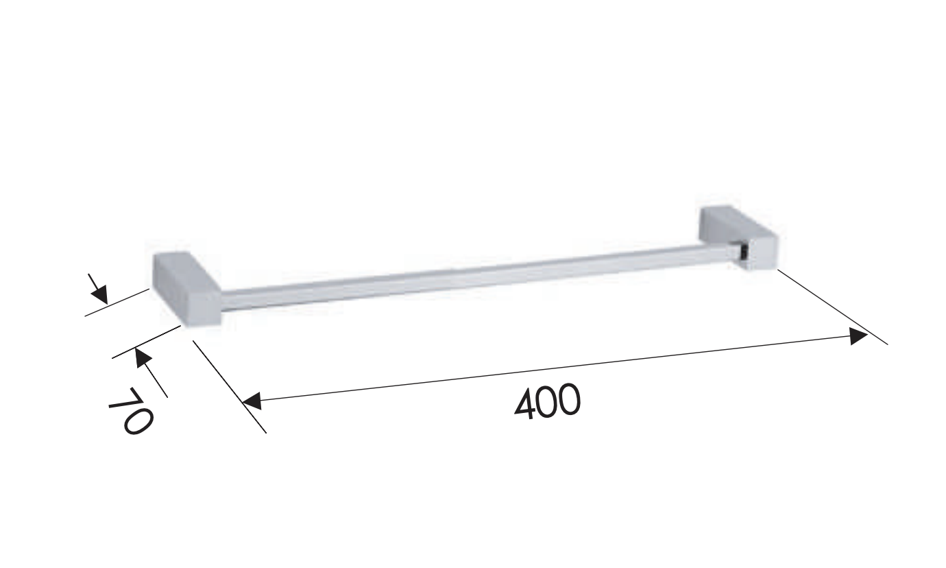 Remer SQ Полотенцедержатель 40 см, подвесной, латунь, цвет: cromo SQ40CR