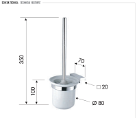Remer SQ Ершик для унитаза подвесной, цвет: cromo SQ66CR