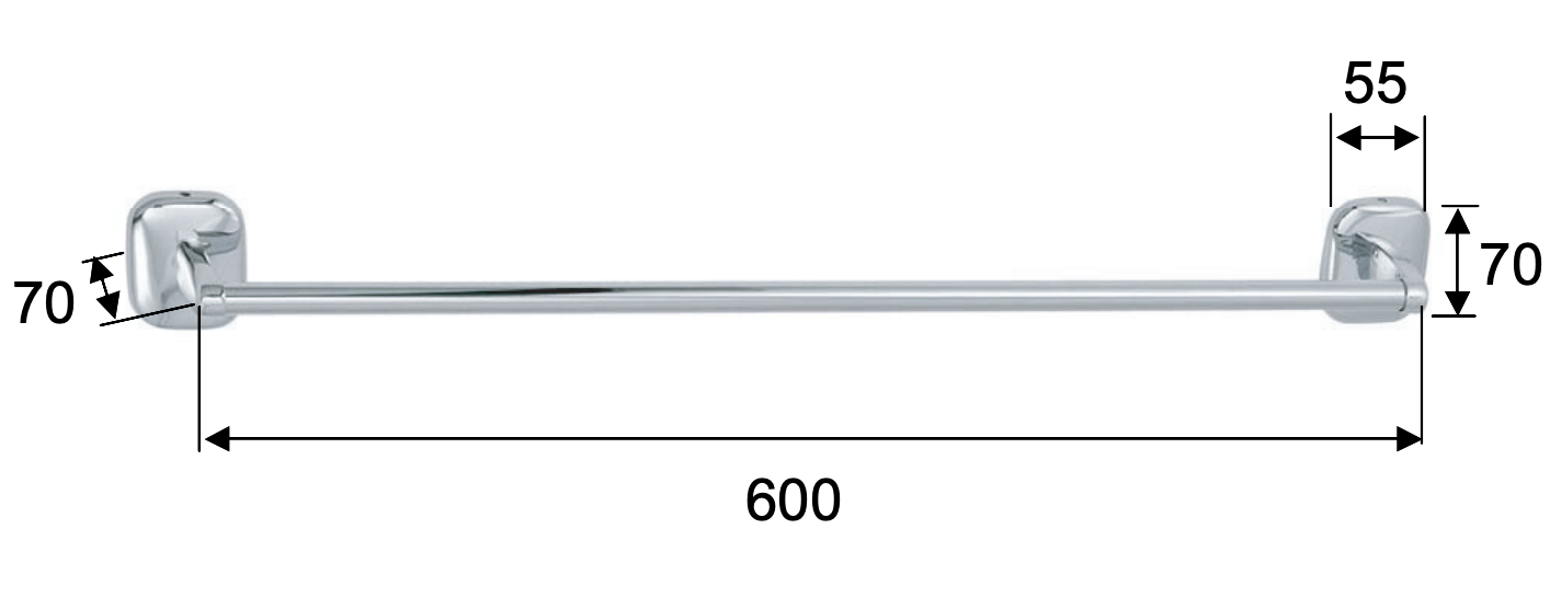 Remer Suite Полотенцедержатель 60 см, подвесной, латунь, цвет: cromo SU30CR