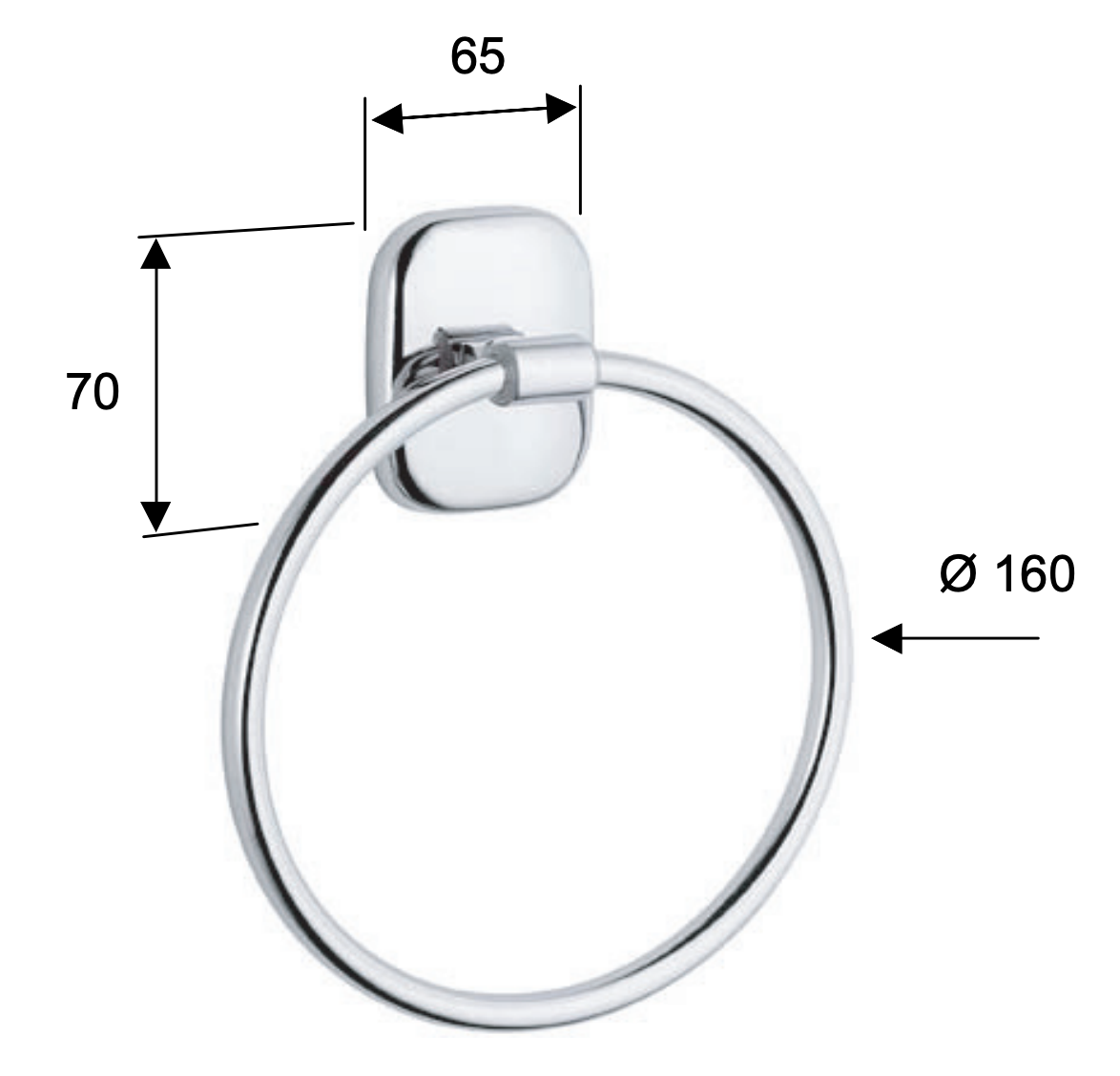 Remer Suite Полотенцедержатель подвесной кольцевой, латунь, цвет: cromo SU44CR