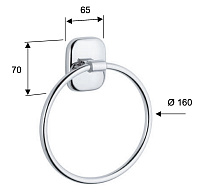 Remer Suite Полотенцедержатель подвесной кольцевой, латунь, цвет: cromo SU44CR