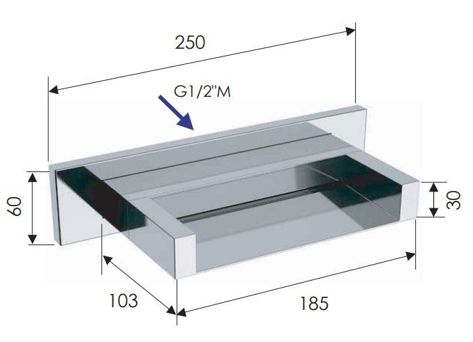Remer Излив настенный каскадный 10,3 см, цвет: nero opaco 91ZCNO