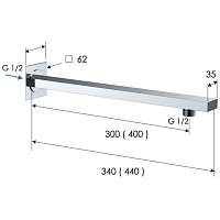 Remer Кронштейн настенный 40 см, цвет: nichel spazzolato opaco 348Q40NPO