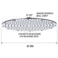 Remer Верхний душ 35 см, 1 режим, цвет: nichel spazzolato 359MMXLNPX