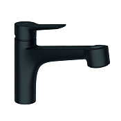 Kludi Mix Смеситель для кухни, полый рычаг, с выдвижным душем, цвет: черный матовый 329413975