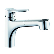 Kludi Mix Смеситель для кухни, литой рычаг, с выдвижным душем, для безнапор. водонагрев, цвет: хром 329420575