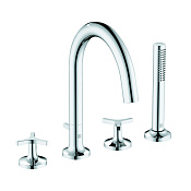 Kludi Nova Fonte Déco Смеситель на борт ванны с ручным душем и держателем, цвет: хром 204250539