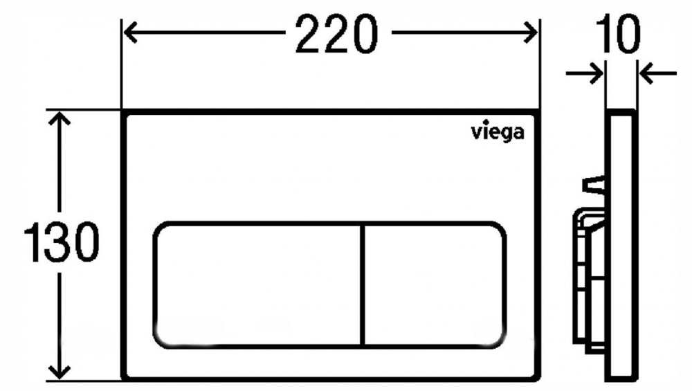 Viega Prevista Клавиша смыва 22x1x13h см, цвет: белый 773731