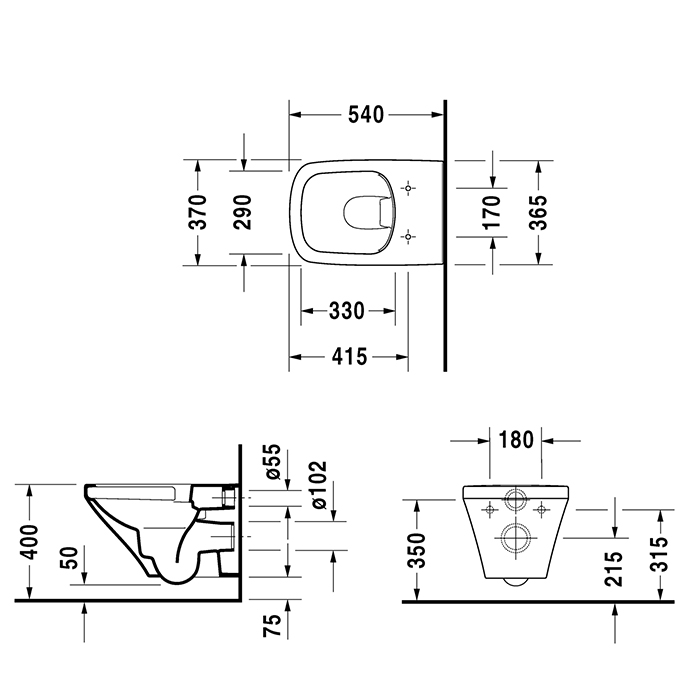 Duravit DuraStyle Унитаз подвесной безободковый 37x54 см, цвет: белый глянцевый 2538090001