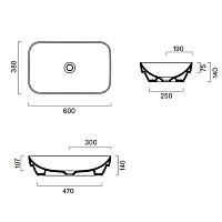 Catalano Green Раковина встраиваемая сверху 60x38 см, без перелива, Cataglaze, цвет: белый глянцевый 0424600001