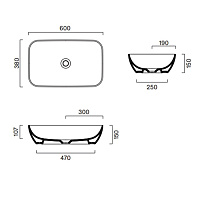 Catalano Green Раковина чаша 60x38x15h см, без перелива, покрытие Cataglaze, цвет: белый глянцевый 0422610001