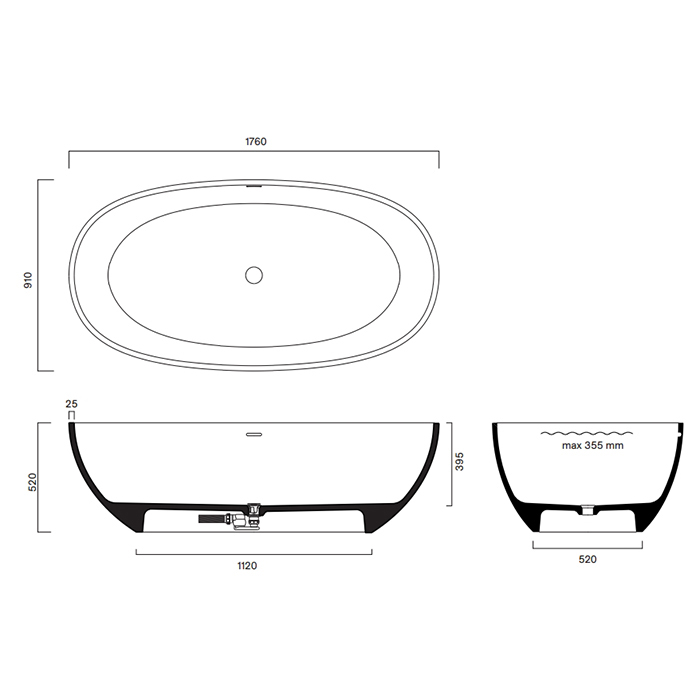 Catalano Vasca Ванна отдельностоящая 176x91 см, цвет: белый матовый 7239020021