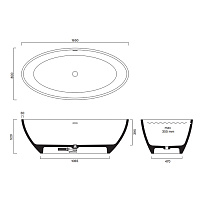 Catalano Vasca Ванна отдельностоящая 165x80 см, цвет: черный матовый 7239010022