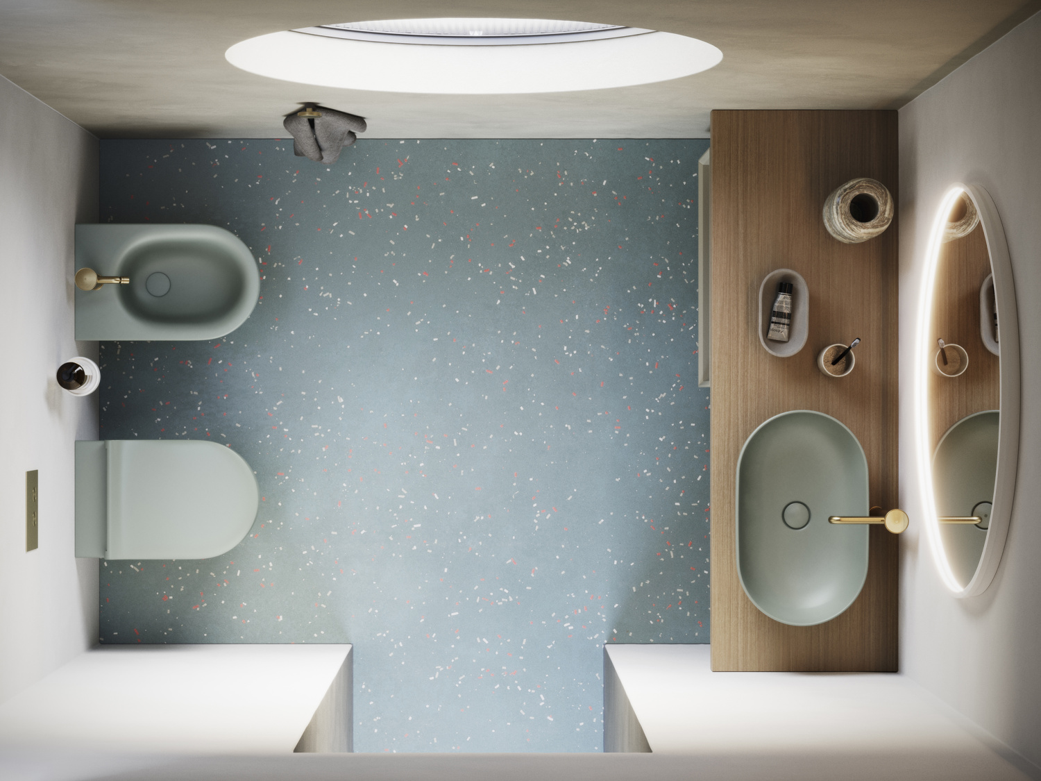 Catalano Sfera Унитаз подвесной безободковый 35x55 см, смыв торнадо, Cataglaze, цвет: acqua матовый 0511550028