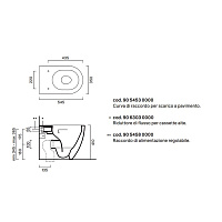 Catalano Sfera Унитаз приставной безободковый 35x55 см, смыв торнадо, Cataglaze, цвет: lino матовый 0514550030
