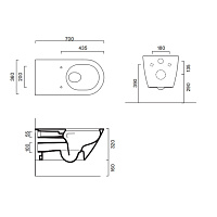 Catalano Comfort Унитаз подвесной безободковый 36x70 см, смыв торнадо, Cataglaze, цвет: белый глянц. 0911700001
