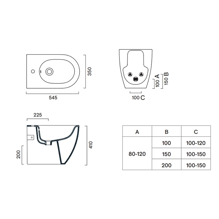 Catalano Sfera Биде приставное 35x55 см, 1 отв., с переливом, покр. Cataglaze, цвет: lino матовый 0519551030