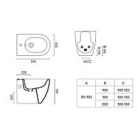 Catalano Sfera Биде приставное 35x55 см, 1 отв., с переливом, покр. Cataglaze, цвет: lino матовый 0519551030