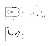 Catalano Sfera Биде подвесное 35x55 см, 1 отв., с переливом, покрытие Cataglaze, цвет: seta матовый 0518551031