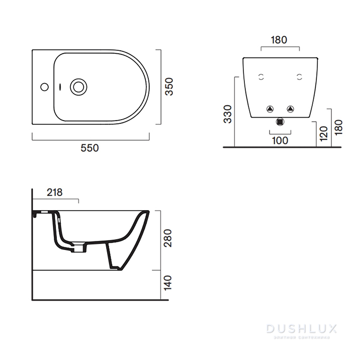 Catalano Sfera Биде подвесное 35x55 см, 1 отв с переливом, покрытие Cataglaze, цвет: белый глянцевый 0518651001