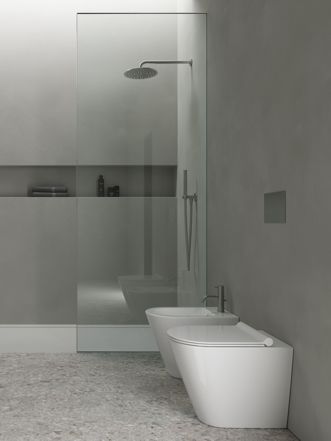 Catalano Zero Биде приставное 35x55 см, 1 отв., с переливом, покр. Cataglaze, цвет: белый глянцевый 0119551001