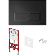 Tece Spring base Инсталляция для унитаза 4 в 1: прямоугольная кнопка, крепление, цвет: черный мат. S401204