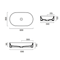 Catalano Zero Раковина чаша 60x35x12h см, без перелива, покрытие Cataglaze, цвет: белый глянцевый 0122600001