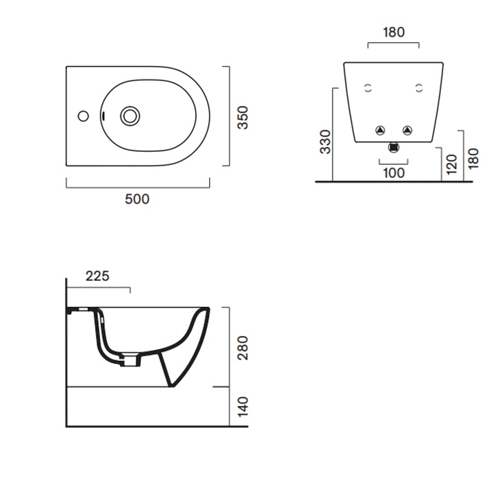 Catalano Sfera Биде подвесное 35x50 см, 1 отв с переливом, покрытие Cataglaze, цвет: белый глянцевый 0518501001