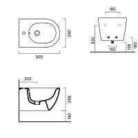Catalano Sfera Биде подвесное 35x50 см, 1 отв с переливом, покрытие Cataglaze, цвет: белый глянцевый 0518501001