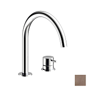 Almar Round Смеситель для раковины на 2 отверстия, без д/к, излив 22,1 см, цвет: PVD brushed copper E214005.CO