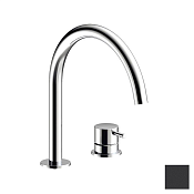 Almar Round Смеситель для раковины на 2 отверстия, без д/к, излив 22,1 см, цвет: matt black E214005.MB